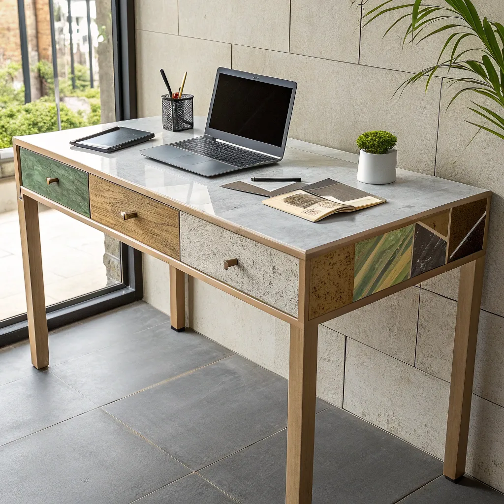 Modern recycled material desk