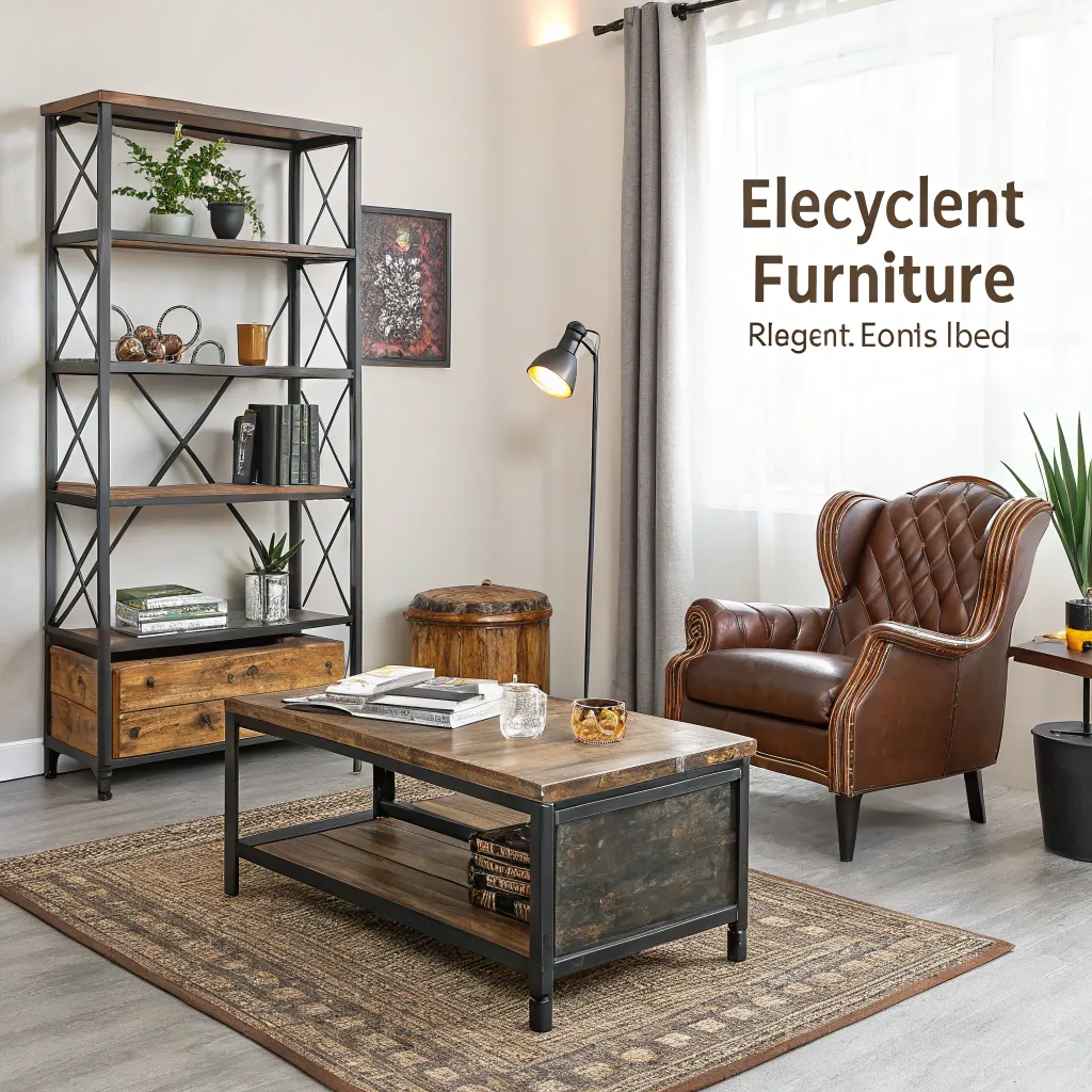 Showcase of elegant recycled furniture in a modern living room
